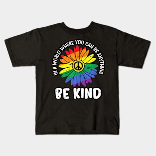 World  Daisy Peace Hippie Gay Pride LGBT Kids T-Shirt
